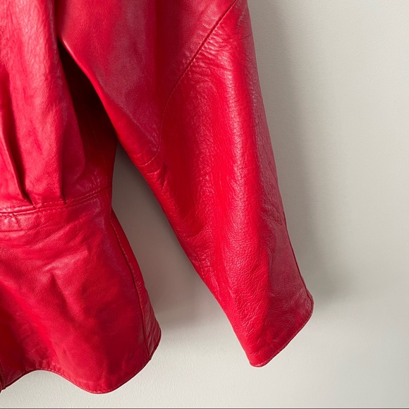 Vintage Boutique Of Leathers Red Jacket Womens Medium - Picture 7 of 7
